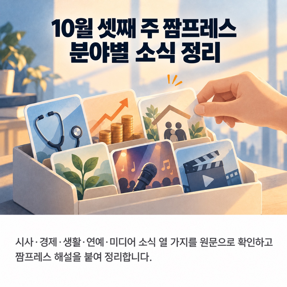 10월 셋째 주 짬프레스 분야별 소식 정리: 비대면진료 12월 시행·수입물가 상승·등초본 가족 표기 대표 이미지